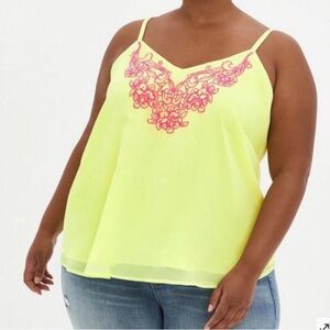 Torrid Sophie Chiffon Embroidered Swing Cami Size 1(14/16)